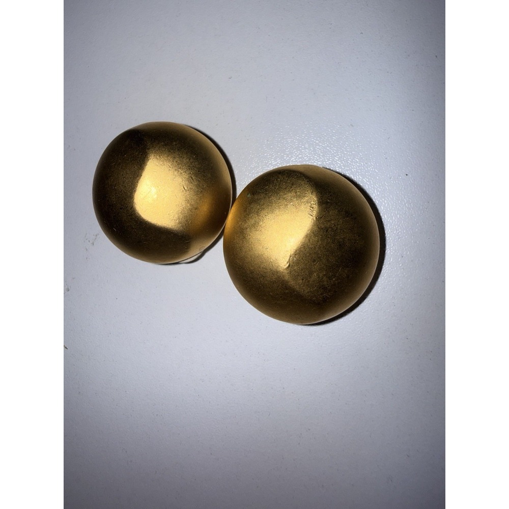 Vintage‎ Matte Gold Tone 1960's Domed Design Clip Earrings
